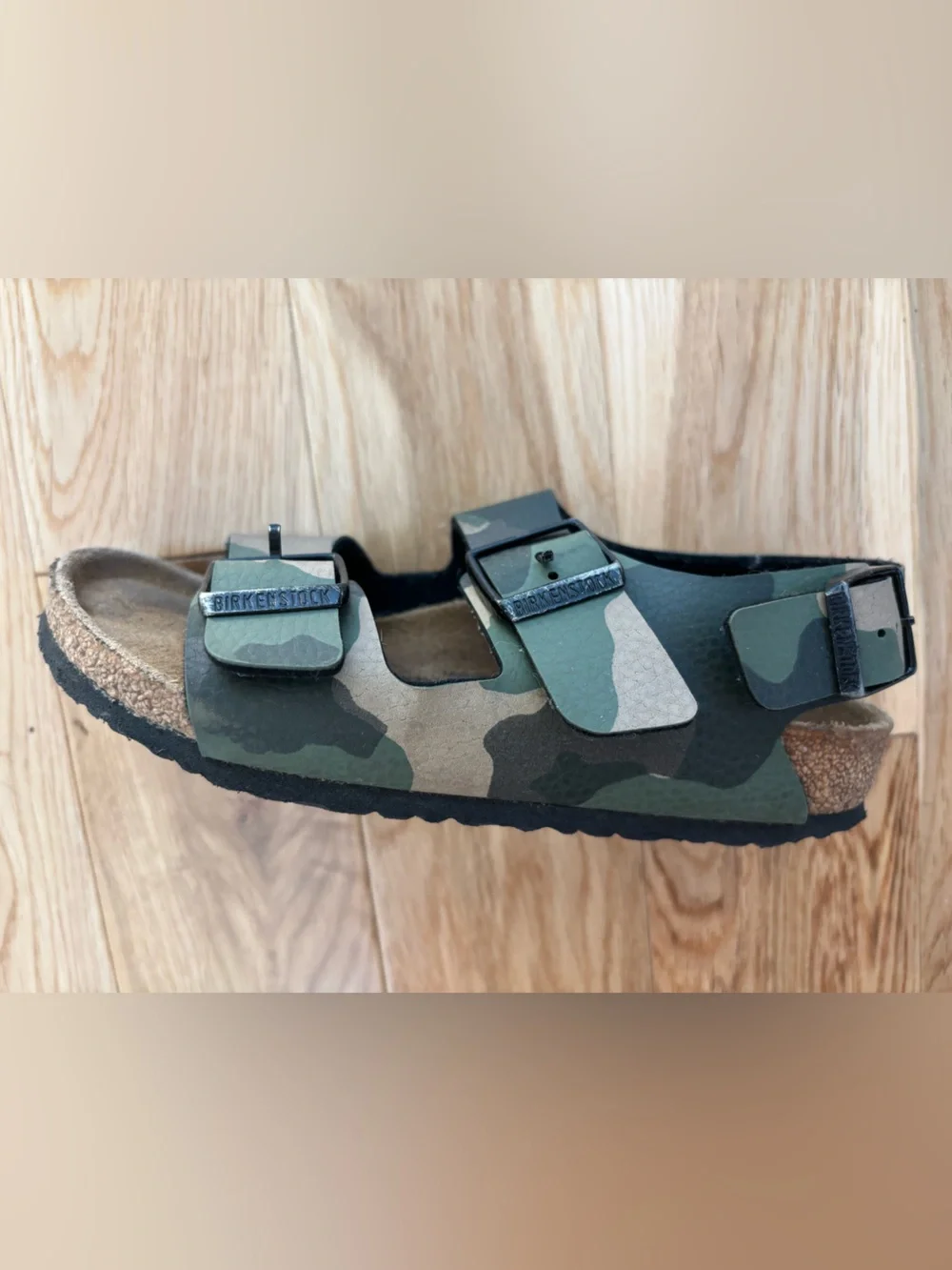 Birkenstock Milano Kids EU 33 US Youth 2 Camo Camouflage Sandals Backstrap